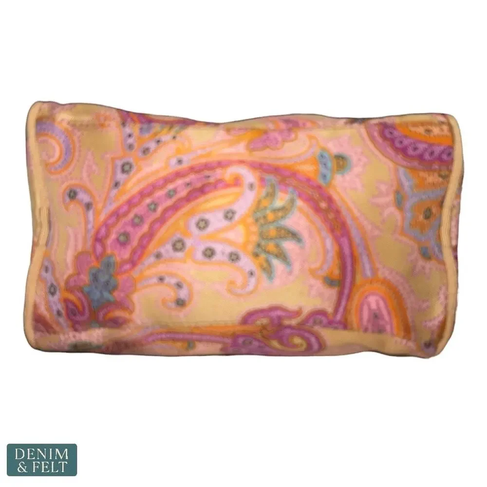 Etro Paisley Mini Zip Pouch Cosmetic‎ Bag Boho Festival Y2K Luxe Travel Designer
